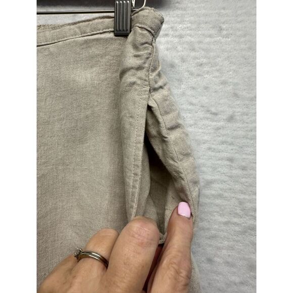 L.L. Bean Women's Premium Washable 100% Linen Pants Tan 12P Gorpcore Vintage - Picture 4 of 9